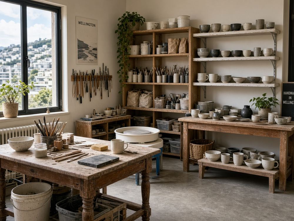 About the Ceramics studio / workshops / small shop studio at Frostwheel House