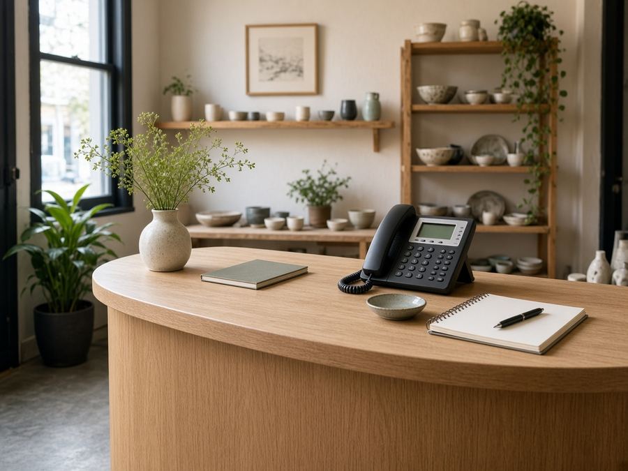 Contact desk at Frostwheel House in Wellington