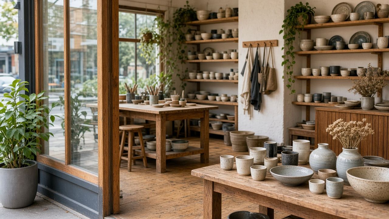 Ceramics studio / workshops / small shop full-bleed at Frostwheel House